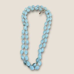 Vintage Sarah Coventry Double Strand Blue Beaded Necklace With Gold-Tone Clasp